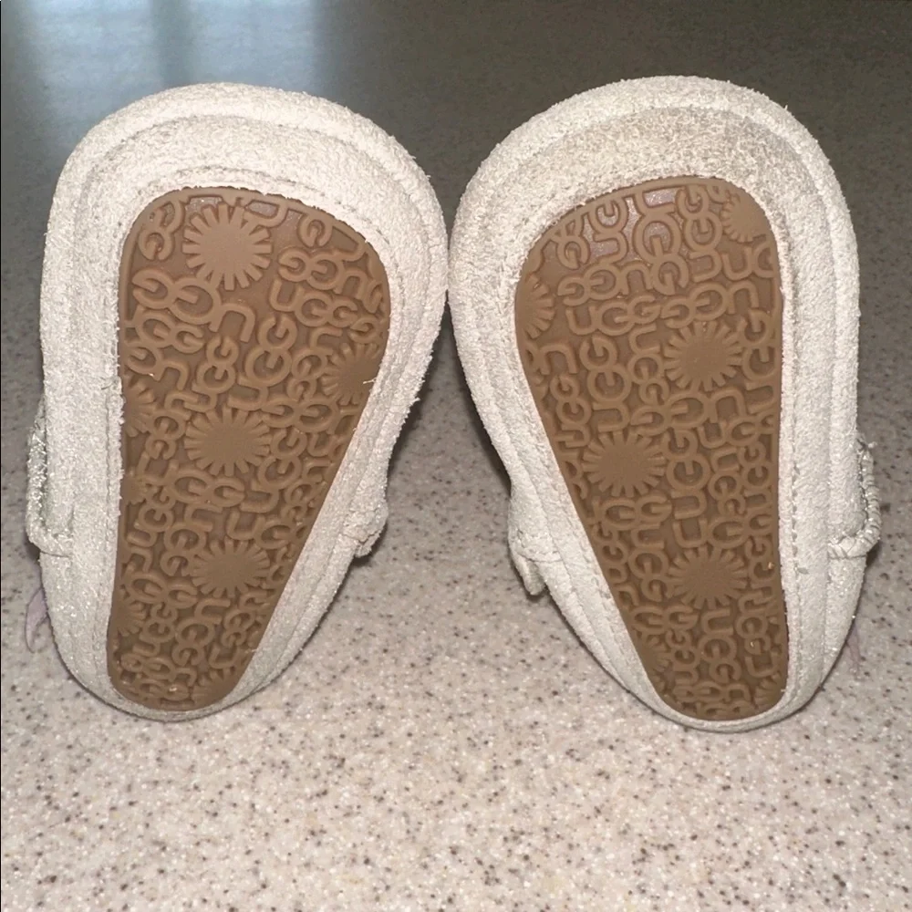 UGG Boots with Pink Bows and Gray Suede with Silver Sparkles size 2/3